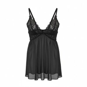 Cacique Black Lace Mesh Babydoll Chemise Lingerie Plus Size 22/24